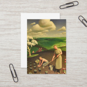 Der Frühling im Land durch Grant Wood Visitenkarte