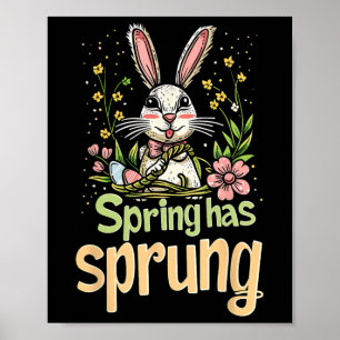 Der Frühling ist da Feiertag Ostern Lustiges Grafi Poster