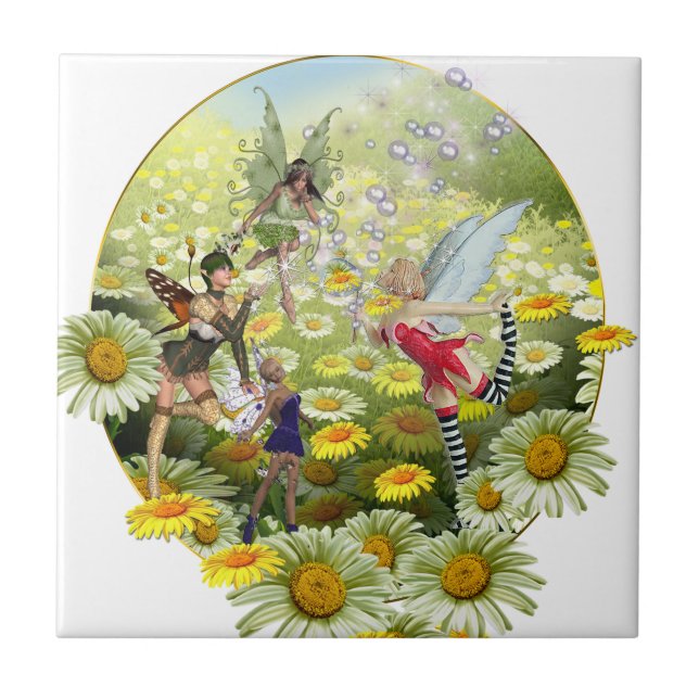 Der Frühling ist da Fliese (Vorderseite)