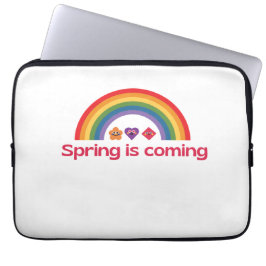 Der Frühling kommt glücklich Regenbogen Laptopschutzhülle