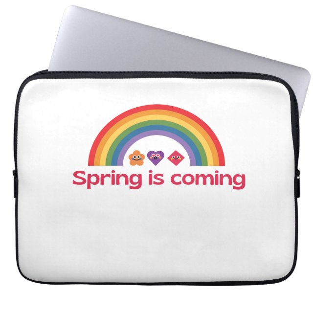 Der Frühling kommt glücklich Regenbogen Laptopschutzhülle (Vorderseite)