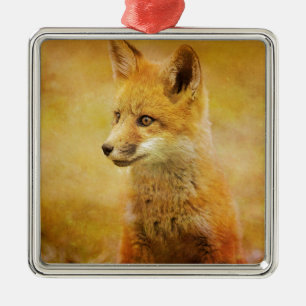 Der Fuchs im Wald Silbernes Ornament