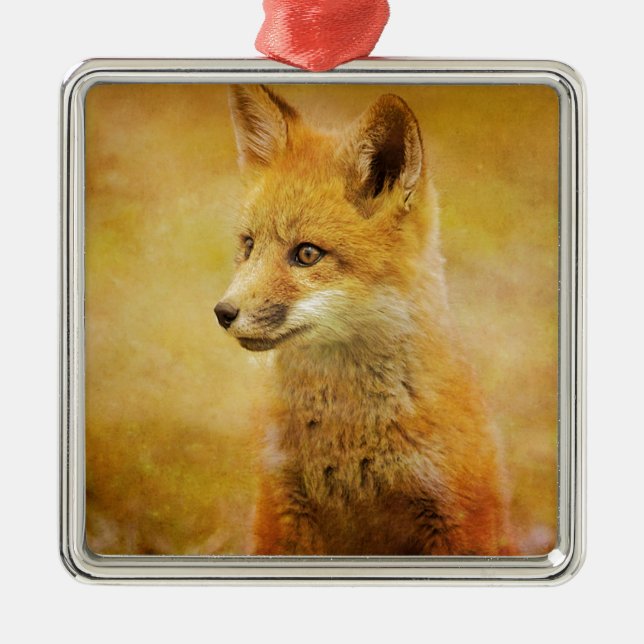 Der Fuchs im Wald Silbernes Ornament (Vorne)