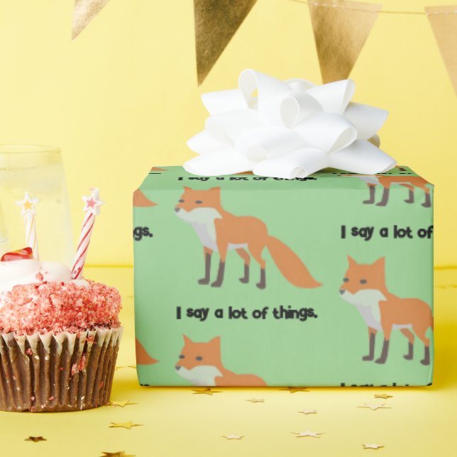 Der Fuchs sagt ... Funny Internet Meme Cartoon Des Geschenkpapier (Geburtstagsparty)