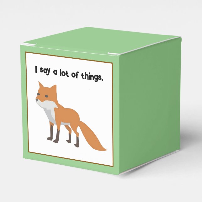 Der Fuchs sagt ... Funny Internet Meme Cartoon Des Geschenkschachtel (Vorderseite)