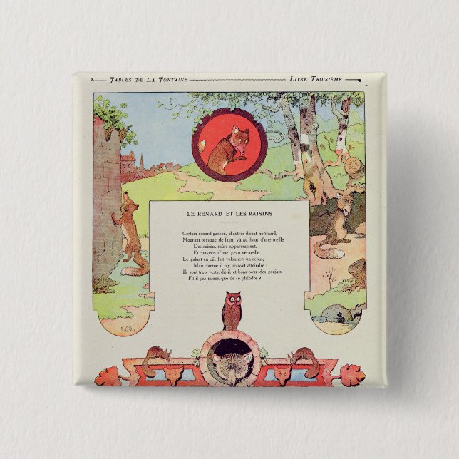 Der Fuchs und die Trauben Button (Vorderseite)