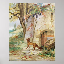 Der Fuchs und die Trauben, Illustration für Poster
