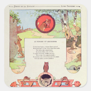 Der Fuchs und die Trauben Quadratischer Aufkleber