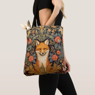 Der Fuchs und rote Blumen im Jugendstil