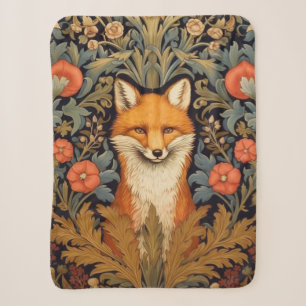 Der Fuchs und rote Blumen im Jugendstil Sherpadecke