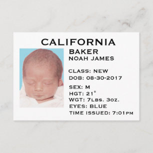 Der Führerschein-" Baby-Mitteilung " Ankündigung