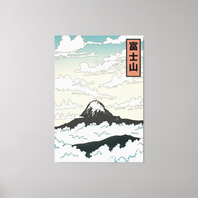 Der Fuji Japan Kunstblock. Leinwanddruck (Vorderseite)