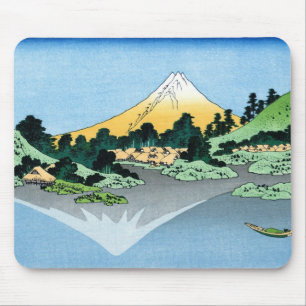 Der Fuji spiegelt sich im Kawaguchi-See Hokusai wi Mousepad