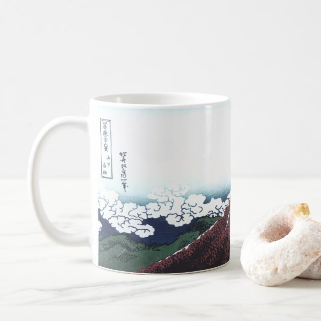 Der Fujisan Ukiyo-e durch Hokusai, japanisch Kaffeetasse (Mit Donut)