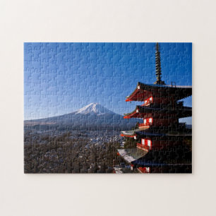 Der Fujisan und rote Pagode Puzzle