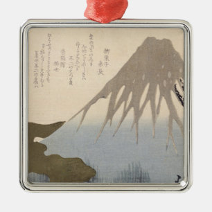 Der Fujisan unter dem Schnee Silbernes Ornament