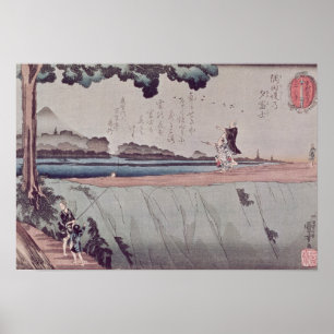 Der Fujisan vom Sumida Flussdamm Poster