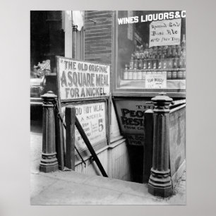 Der fünf Cent Restaurant, 1915. Vintages Foto Poster