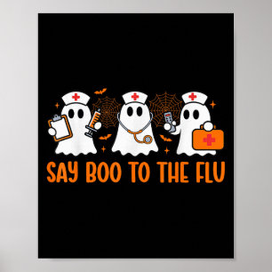 Der Funny Nurse Ghost Halloween Impfstoff sagt Boo Poster