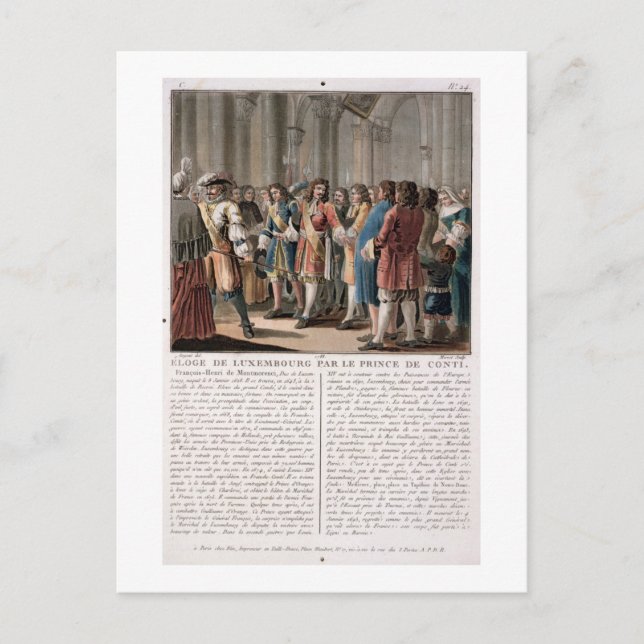 Der Fürst von Conti (1664-1709) lobt den Herzog Postkarte (Vorderseite)