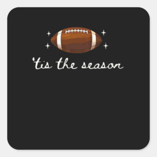 Der Fußball der Saison - Retro Football Game Day Quadratischer Aufkleber