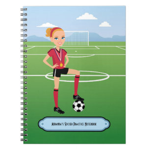 Der Fußball-Praxis-Notizbuch des Mädchens Notizblock