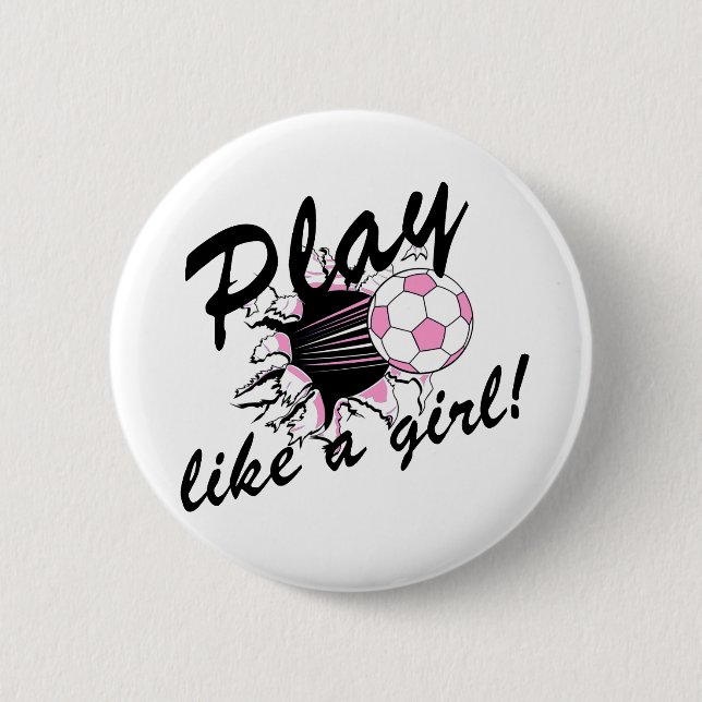 Der Fußball-T - Shirts und Geschenke der Mädchen Button (Vorderseite)