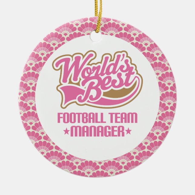 Der Fußball-Team-Manager-Geschenk-Verzierung der Keramikornament (Vorne)