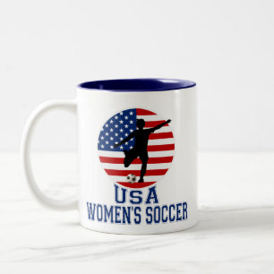 Der Fußball USA-Frauen Zweifarbige Tasse