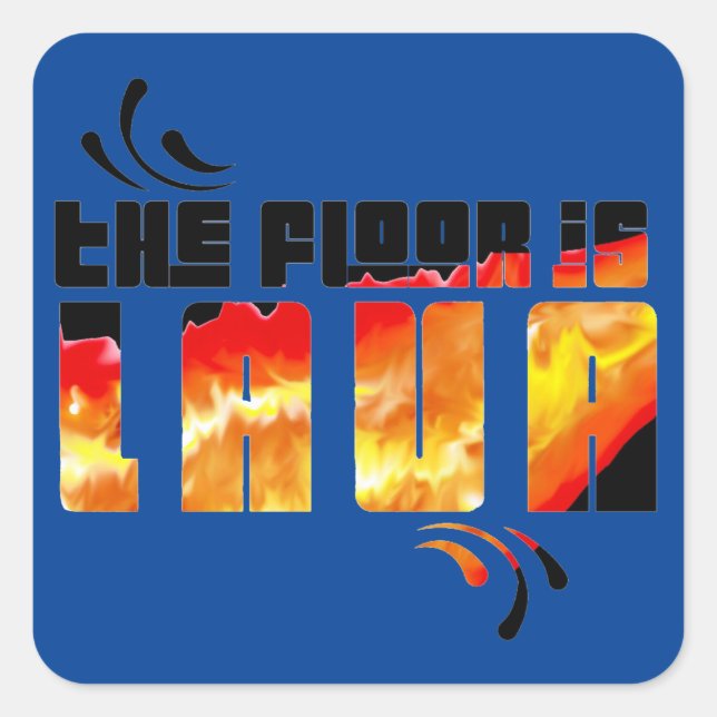 Der Fußboden ist ein Lava-Quadrat-Aufkleber Quadratischer Aufkleber (Vorderseite)