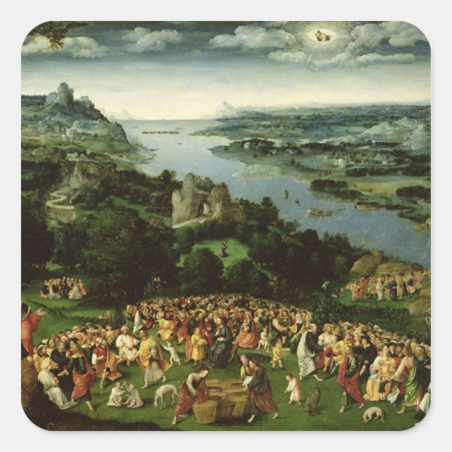 Der Füttre der 500 Quadratischer Aufkleber (Vorderseite)