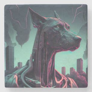 Der futuristische große Tank der Roboterbegleitung Steinuntersetzer