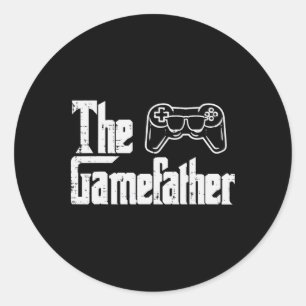 Der Gamefather Fun Gaming Vathers Day Parody Gamer Runder Aufkleber