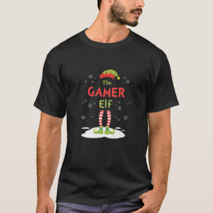 Der Gamer Elf Lustiges Frohes Weihnachten Familie T-Shirt