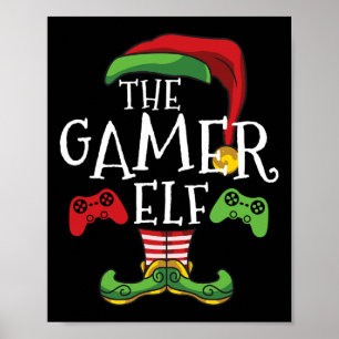 Der Gamer Elf Matching Familie Weihnachten Funny C Poster