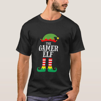 Der Gamer Elf passt Weihnachts-Pajamas-Party T-Shirt