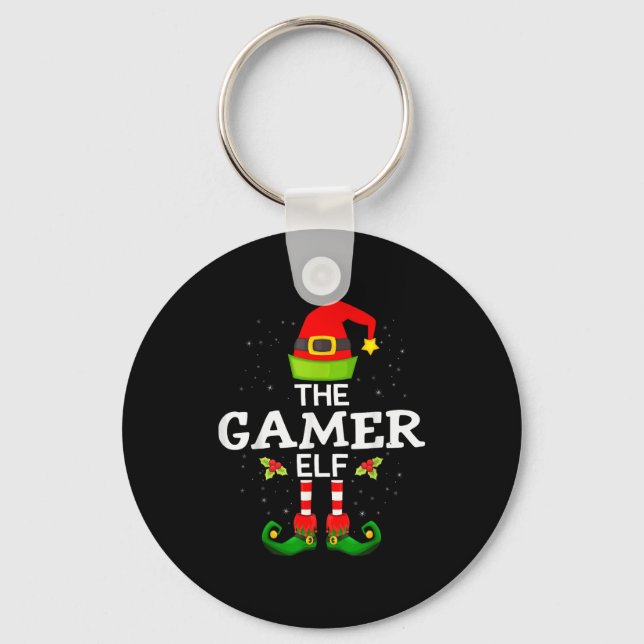 Der Gamer-Elf-Weihnachts-Familien-Matching-Pyjama Schlüsselanhänger (Vorderseite)