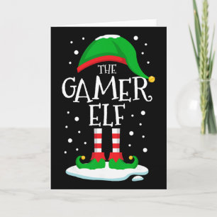 Der Gamer-Elf-Weihnachtsfamilien-Matching-Xmas-Vid Karte