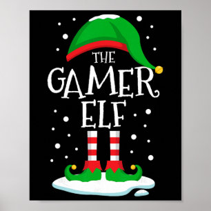 Der Gamer-Elf-Weihnachtsfamilien-Matching-Xmas-Vid Poster