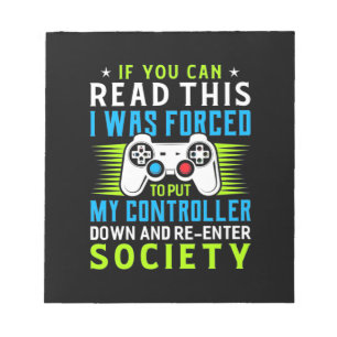 Der Gamer war gezwungen, meinen Controller zu stel Notizblock