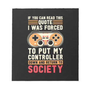 Der Gamer war gezwungen, meinen Controller zu stel Notizblock