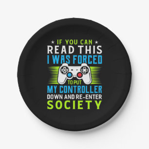 Der Gamer war gezwungen, meinen Controller zu stel Pappteller