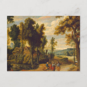 Der Gang nach Emmaus mit Christus Postkarte