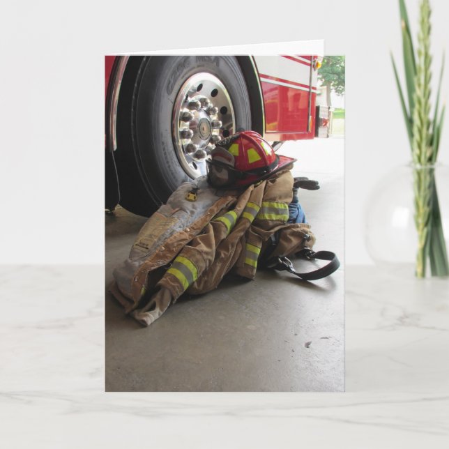 Der Gang und der LKW des Feuerwehrmannes Karte (Vorderseite)