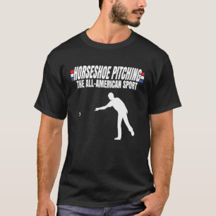 Der ganz amerikanische Sport USA-Flagge Hufeisenw T-Shirt