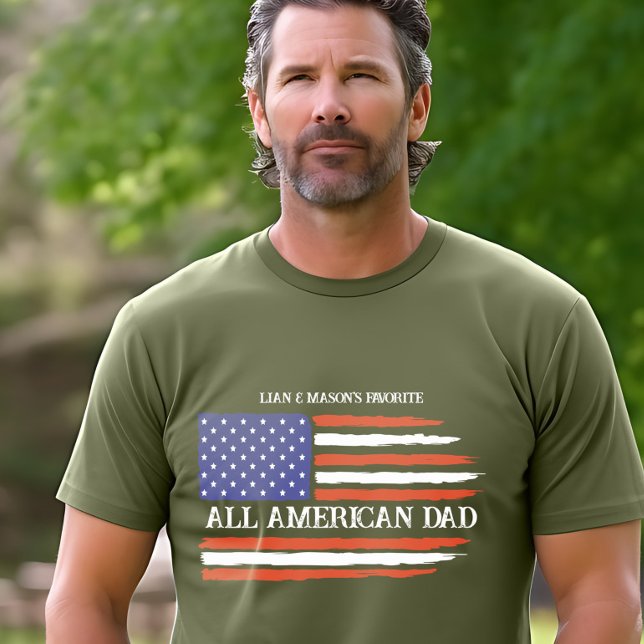 Der ganze amerikanische Vater Personalisiert Vater T-Shirt (Von Creator hochgeladen)