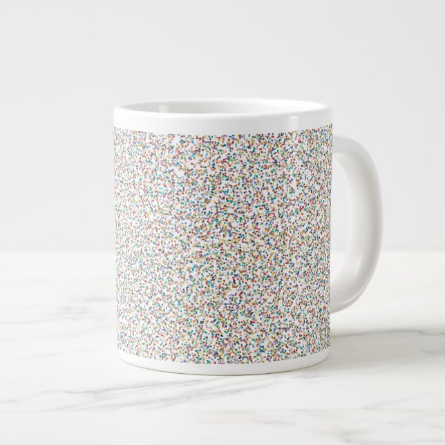 Der ganze Regenbogen farbenfrohe, gesprenkelte Pun Jumbo-Tasse (Vorderseite Rechts)