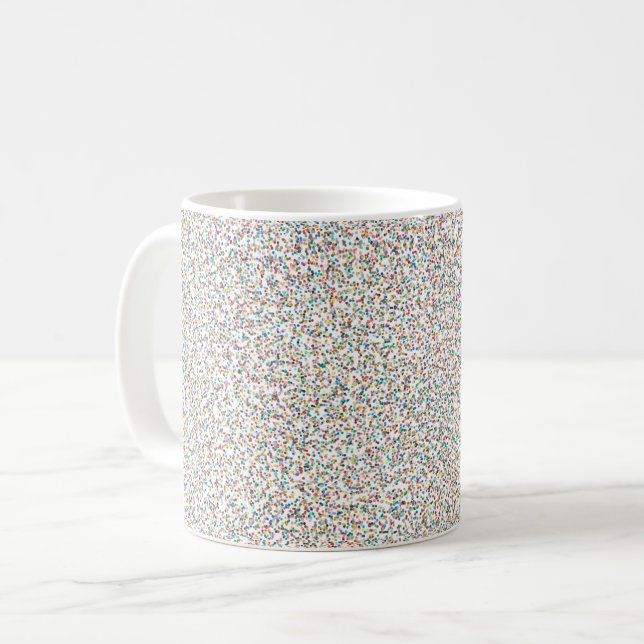 Der ganze Regenbogen farbenfrohe, gesprenkelte Pun Kaffeetasse (Vorderseite Links)