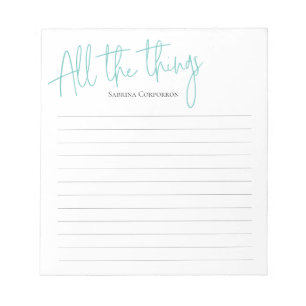 Der ganzer Sacheskriptnotizblock Notizblock