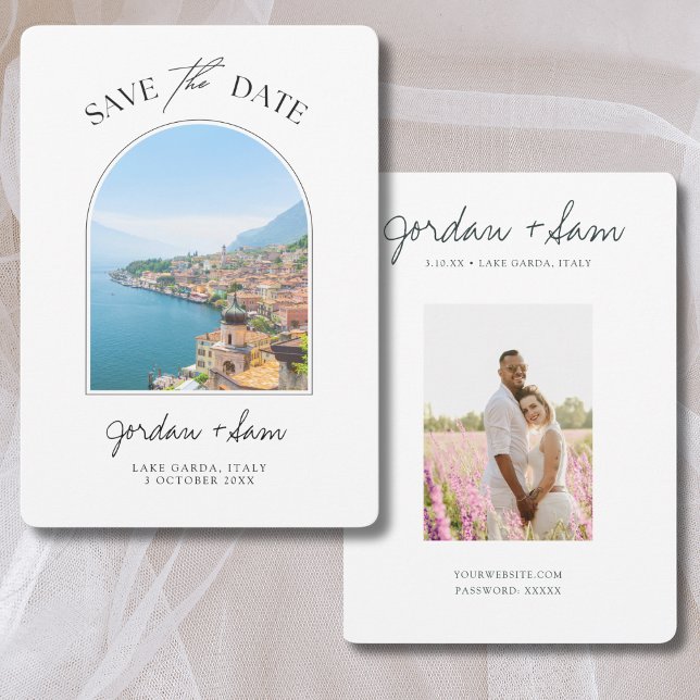 Der Gardasee - Hochzeit retten Datum Einladung (Lake Garda Wedding Save the Date)
